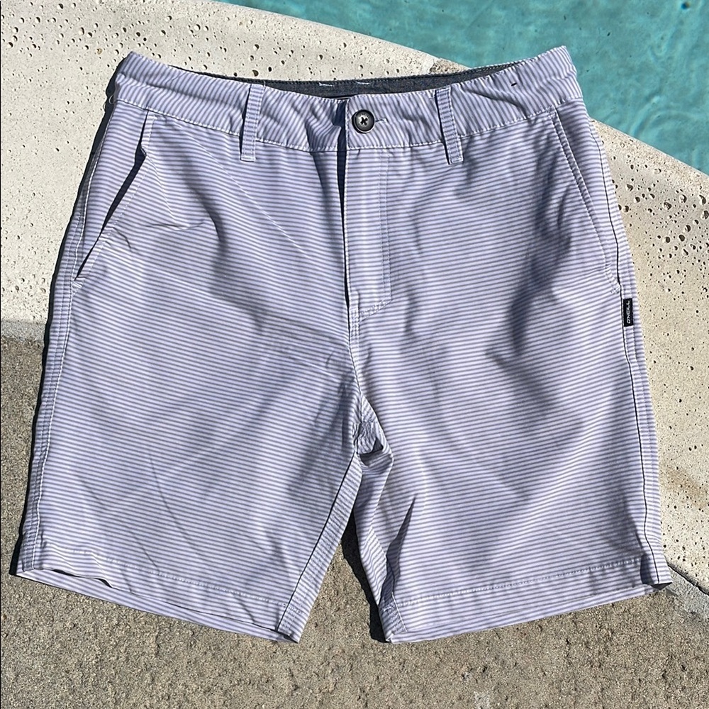 O’Neil | Striped Light Gray Hybrid Shorts